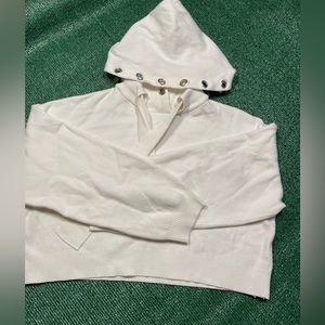 White Zara Sweater Hoodie Used Size Lrg